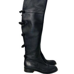 Valentino Garavani Black High Boots with Bow Embellishment 40